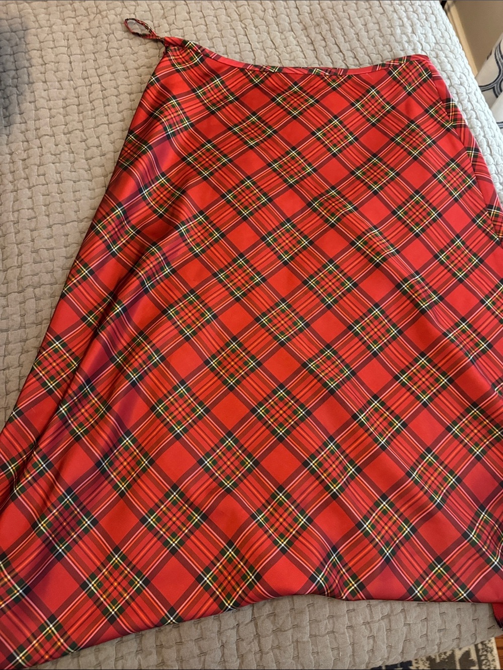 ANTONIO MELANI Red Plaid Maxi Skirt